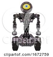 Robot Containing Giant Eyeball Head Design And Heavy Upper Chest And No Chest Plating And Tank Tracks Dark Sketchy Front View