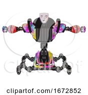 Robot Containing Humanoid Face Mask And Blood Tears And Heavy Upper Chest And Chest Vents And Insect Walker Legs Plasma Burst T Pose