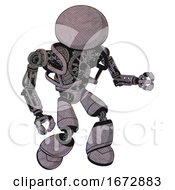 Poster, Art Print Of Cyborg Containing Dome Head And Heavy Upper Chest And No Chest Plating And Light Leg Exoshielding Dark Sketch Fight Or Defense Pose