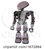 Poster, Art Print Of Cyborg Containing Dome Head And Heavy Upper Chest And No Chest Plating And Light Leg Exoshielding Dark Sketch Standing Looking Right Restful Pose