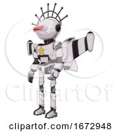 Bot Containing Oval Wide Head And Red Horizontal Visor And Techno Halo Ornament And Light Chest Exoshielding And Yellow Star And Stellar Jet Wing Rocket Pack And Ultralight Foot Exosuit
