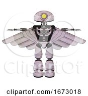 Poster, Art Print Of Cyborg Containing Yellow Cyclops Dome Head And Light Chest Exoshielding And Pilots Wings Assembly And No Chest Plating And Light Leg Exoshielding Sketch Pad Dots Pattern T-Pose