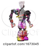 Android Containing Humanoid Face Mask And Spiral Design And Heavy Upper Chest And No Chest Plating And Light Leg Exoshielding And Spike Foot Mod Plasma Burst Hero Pose