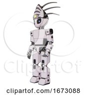Android Containing Grey Alien Style Head And Electric Eyes And Eyeball Creature Crown And Light Chest Exoshielding And Prototype Exoplate Chest And Prototype Exoplate Legs White Halftone Toon