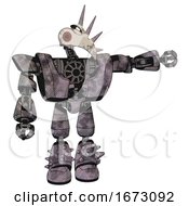 Poster, Art Print Of Automaton Containing Bird Skull Head And Red Led Circle Eyes And Heavy Upper Chest And Heavy Mech Chest And Light Leg Exoshielding And Spike Foot Mod Sketch Pad Cloudy Smudges