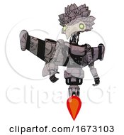 Automaton Containing Bird Skull Head And Green Eyes And Bird Feather Design And Light Chest Exoshielding And Ultralight Chest Exosuit And Stellar Jet Wing Rocket Pack And Jet Propulsion