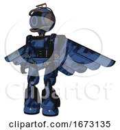 Poster, Art Print Of Bot Containing Digital Display Head And Circle Face And Led And Protection Bars And Light Chest Exoshielding And Ultralight Chest Exosuit And Pilots Wings Assembly 