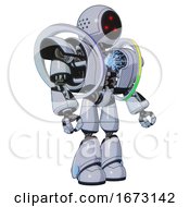 Automaton Containing Three Led Eyes Round Head And Heavy Upper Chest And Heavy Mech Chest And Spectrum Fusion Core Chest And Light Leg Exoshielding Blue Tint Toon Facing Left View