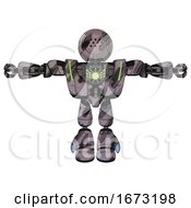 Poster, Art Print Of Bot Containing Dots Array Face And Heavy Upper Chest And Heavy Mech Chest And Green Energy Core And Light Leg Exoshielding Sketch Pad Wet Ink Smudge T-Pose