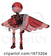 Poster, Art Print Of Droid Containing Dual Retro Camera Head And Three-Dash Cyclops Round Head And Light Chest Exoshielding And Pilots Wings Assembly And No Chest Plating And Ultralight Foot Exosuit