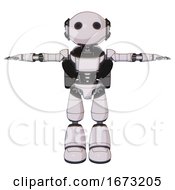 Cyborg Containing Oval Wide Head And Light Chest Exoshielding And Ultralight Chest Exosuit And Rocket Pack And Light Leg Exoshielding White Halftone Toon T Pose