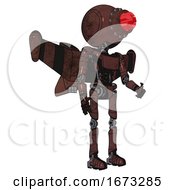 Droid Containing Round Head And Red Laser Crystal Array And Light Chest Exoshielding And Ultralight Chest Exosuit And Stellar Jet Wing Rocket Pack And Ultralight Foot Exosuit Steampunk Copper