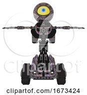 Poster, Art Print Of Robot Containing Giant Eyeball Head Design And Light Chest Exoshielding And Rocket Pack And No Chest Plating And Tank Tracks Dark Sketchy T-Pose