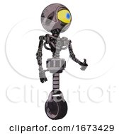 Automaton Containing Giant Eyeball Head Design And Light Chest Exoshielding And No Chest Plating And Unicycle Wheel Sketch Pad Wet Ink Smudge Facing Left View