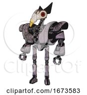 Poster, Art Print Of Automaton Containing Bird Skull Head And Red Led Circle Eyes And Robobeak Design And Heavy Upper Chest And Heavy Mech Chest And Ultralight Foot Exosuit Dark Dirty Scrawl Sketch