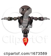 Poster, Art Print Of Automaton Containing Oval Wide Head And Beady Black Eyes And Light Chest Exoshielding And Rubber Chain Sash And Rocket Pack And Jet Propulsion Light Brown T-Pose
