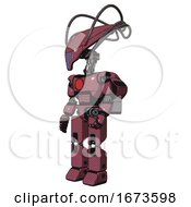 Droid Containing Flat Elongated Skull Head And Cables And Light Chest Exoshielding And Red Chest Button And Rocket Pack And Prototype Exoplate Legs Muavewood Halftone Facing Right View