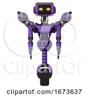 Automaton Containing Dual Retro Camera Head And Retro Tech Device Head And Light Chest Exoshielding And Ultralight Chest Exosuit And Minigun Back Assembly And Unicycle Wheel