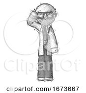 Poster, Art Print Of Sketch Doctor Scientist Man Soldier Salute Pose