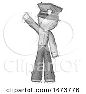 Poster, Art Print Of Sketch Police Man Waving Emphatically With Right Arm