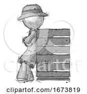 Poster, Art Print Of Sketch Detective Man Resting Against Server Rack