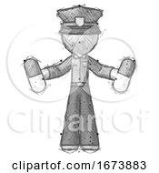 Poster, Art Print Of Sketch Police Man Holding Pills