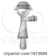 Poster, Art Print Of Sketch Detective Man Pointing Right