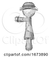 Poster, Art Print Of Sketch Detective Man Pointing Left