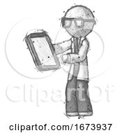 Poster, Art Print Of Sketch Doctor Scientist Man Reviewing Stuff On Clipboard