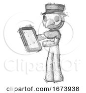 Poster, Art Print Of Sketch Plague Doctor Man Reviewing Stuff On Clipboard