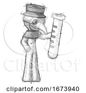 Sketch Plague Doctor Man Holding Large Test Tube