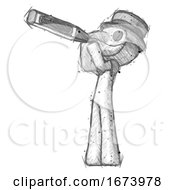 Poster, Art Print Of Sketch Plague Doctor Man Thermometer In Mouth