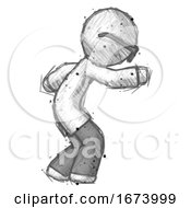 Poster, Art Print Of Sketch Doctor Scientist Man Sneaking While Reaching For Something