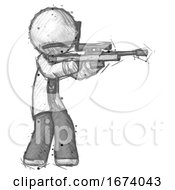 Poster, Art Print Of Sketch Doctor Scientist Man Shooting Sniper Rifle