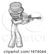 Poster, Art Print Of Sketch Plague Doctor Man Shooting Sniper Rifle