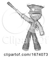 Poster, Art Print Of Sketch Police Man Bo Staff Pointing Up Pose