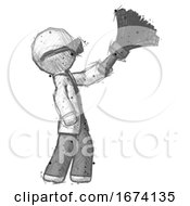 Poster, Art Print Of Sketch Doctor Scientist Man Dusting With Feather Duster Upwards