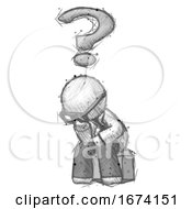 Poster, Art Print Of Sketch Doctor Scientist Man Thinker Question Mark Concept