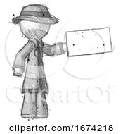 Poster, Art Print Of Sketch Detective Man Holding Large Envelope