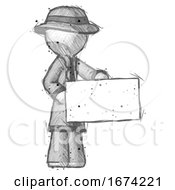 Poster, Art Print Of Sketch Detective Man Presenting Large Envelope