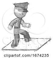 Poster, Art Print Of Sketch Police Man On Postage Envelope Surfing