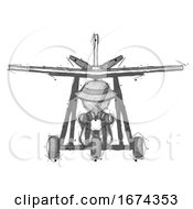 Poster, Art Print Of Sketch Detective Man In Ultralight Aircraft Front View