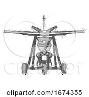 Poster, Art Print Of Sketch Police Man In Ultralight Aircraft Front View