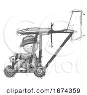 Sketch Detective Man In Ultralight Aircraft Side View