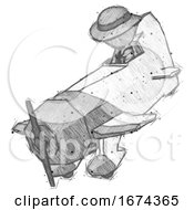 Poster, Art Print Of Sketch Detective Man In Geebee Stunt Plane Descending View
