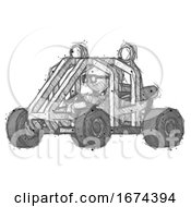 Poster, Art Print Of Sketch Doctor Scientist Man Riding Sports Buggy Side Angle View