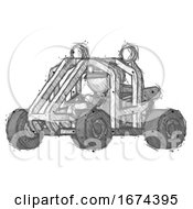 Poster, Art Print Of Sketch Police Man Riding Sports Buggy Side Angle View