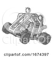 Poster, Art Print Of Sketch Doctor Scientist Man Riding Sports Buggy Side Top Angle View