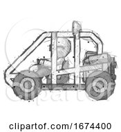 Poster, Art Print Of Sketch Doctor Scientist Man Riding Sports Buggy Side View