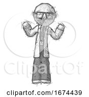 Poster, Art Print Of Sketch Doctor Scientist Man Shrugging Confused